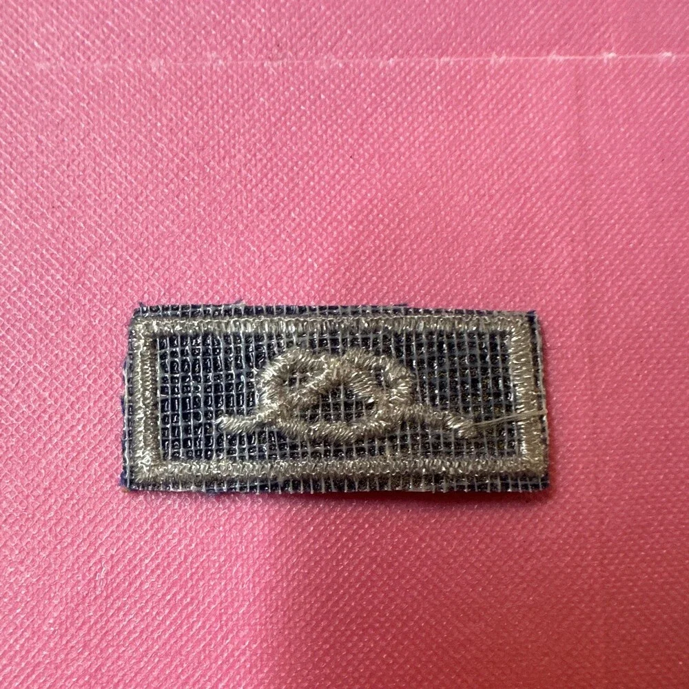 Boy Scouts Rectangular Knot Insignia Patch Black Silver Border - Single Unit